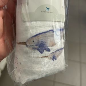 Little Unicorn Muslin Swaddle blanket narwhals